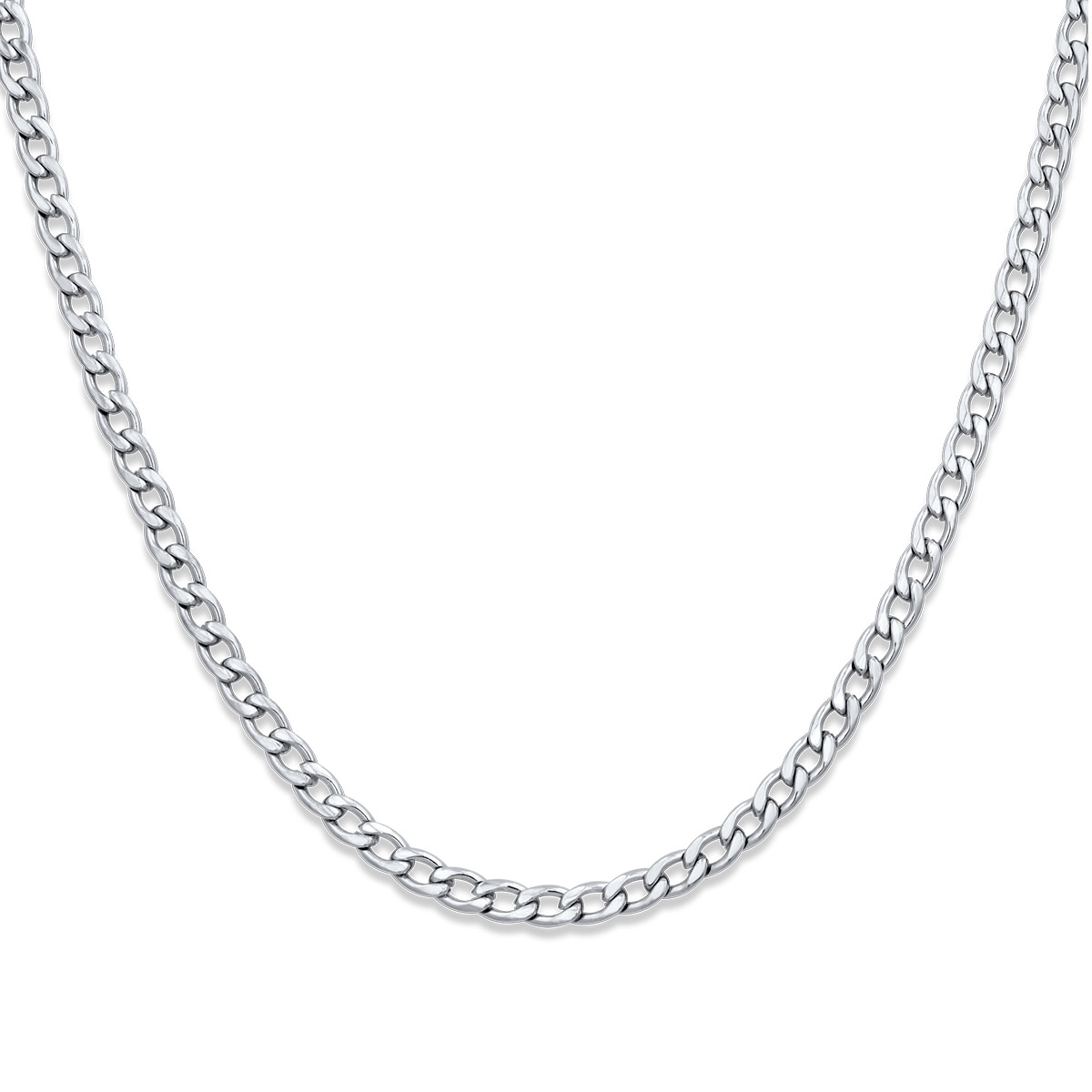 Jacob Chain Silver 4MM Αλυσίδα λαιμού από ανοξείδωτο ατσάλι 316L